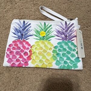 Colorful Pineapple Print Wristlet